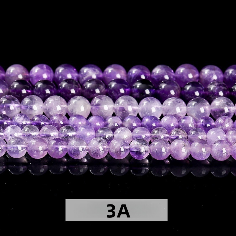 Natural amethyst loose beads crystal round beads handmade DIY jewelry accessories