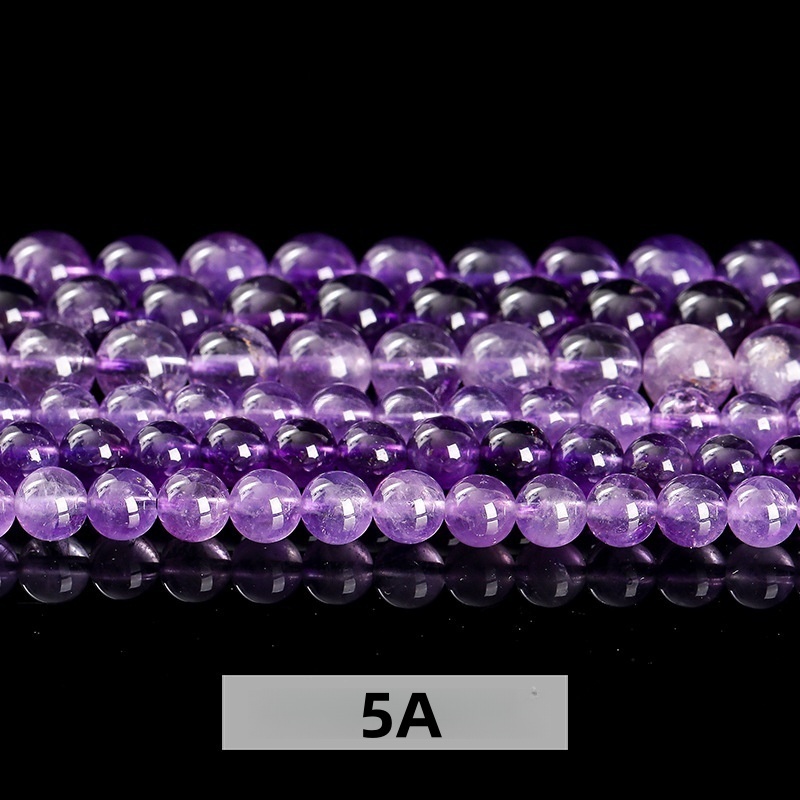 Natural amethyst loose beads crystal round beads handmade DIY jewelry accessories