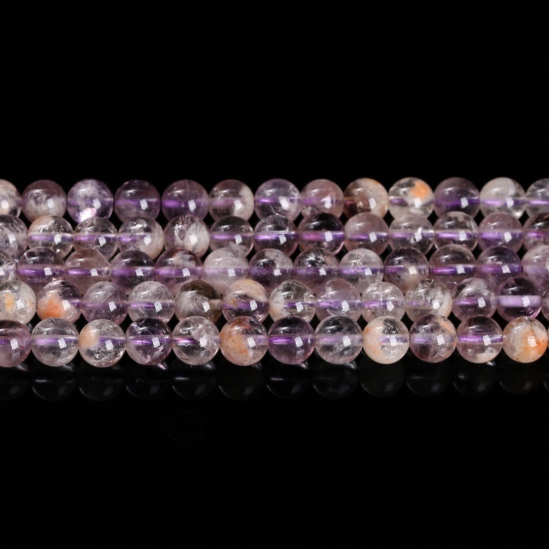 Natural amethyst loose beads crystal round beads handmade DIY jewelry accessories