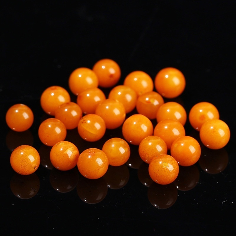 Natural old beeswax round beads beeswax loose beads DIY jewelry accessories