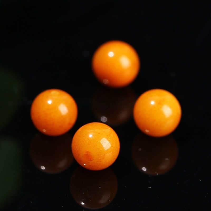 Natural old beeswax round beads beeswax loose beads DIY jewelry accessories