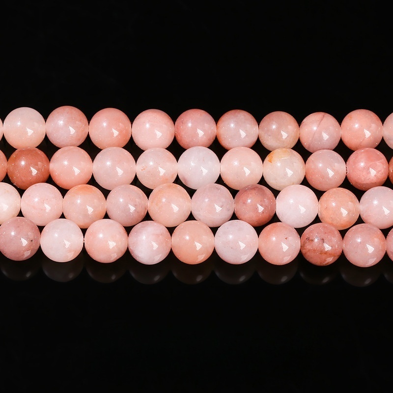 Natural peach blossom jade loose beads DIY jewelry accessories