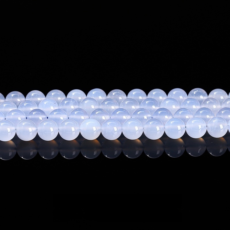 Natural blue chalcedony round beads DIY jewelry accessories