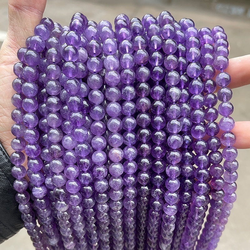 5A natural Uruguayan amethyst round beads loose beads