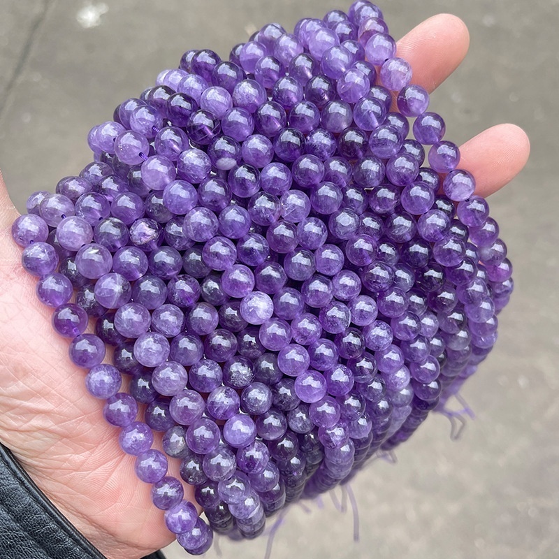 5A natural Uruguayan amethyst round beads loose beads