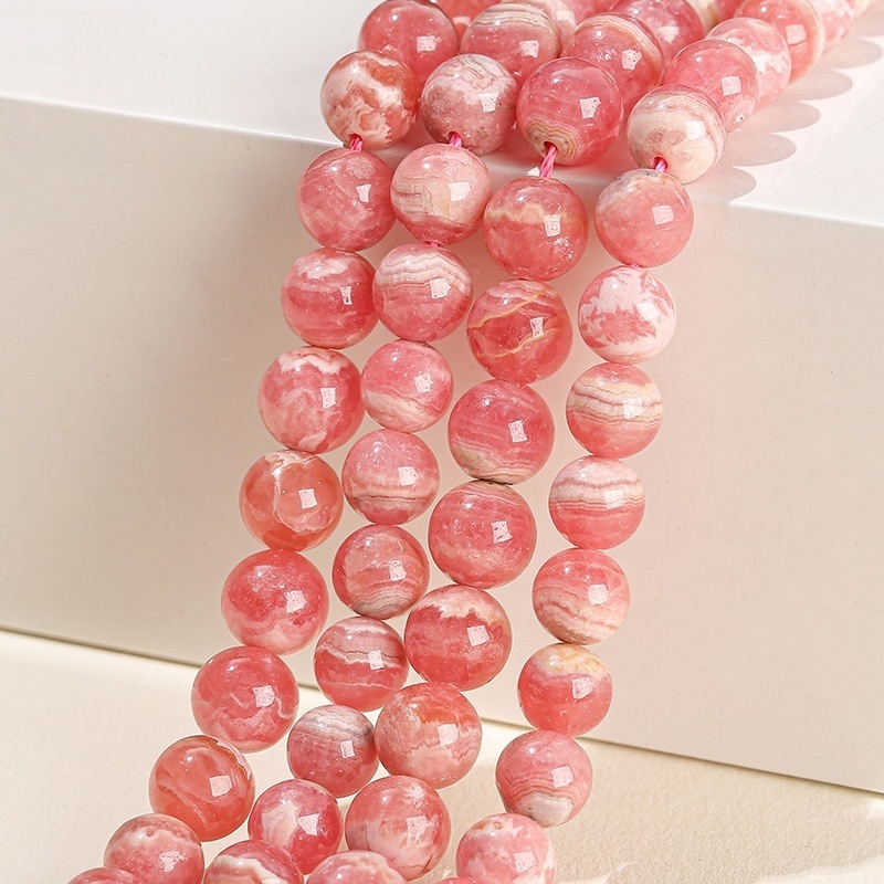 5A natural Argentine rhodonite loose beads rose stone round beads