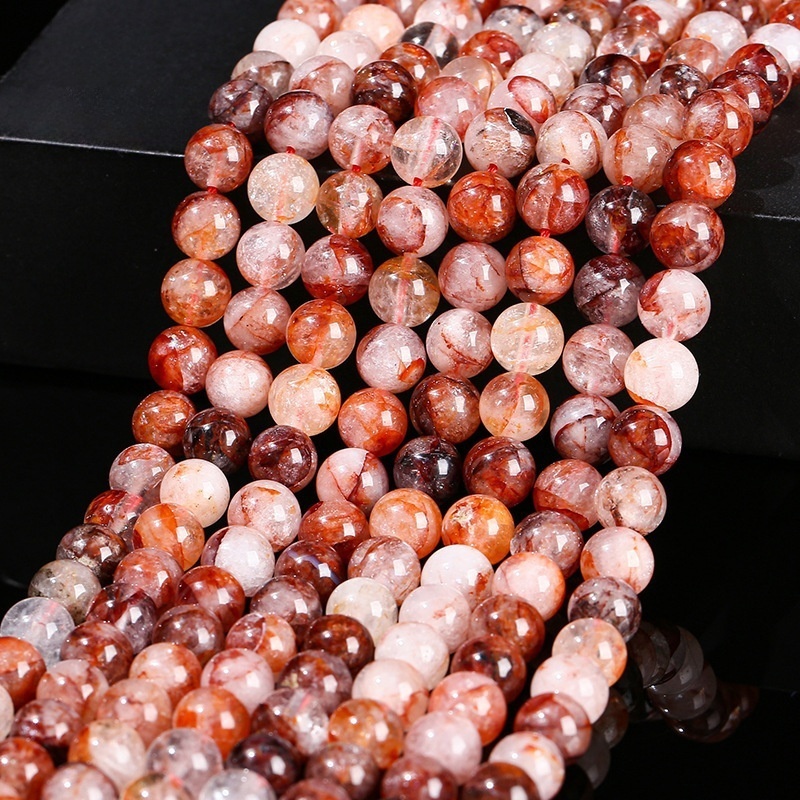 Natural red glue flower crystal loose beads DIY jewelry accessories