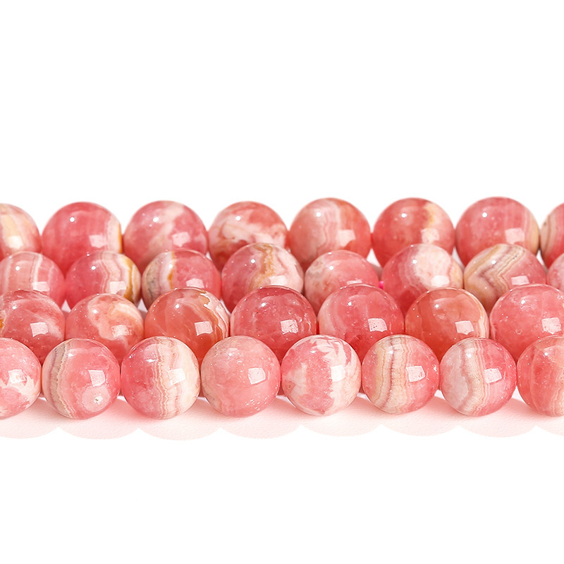 5A natural Argentine rhodonite loose beads rose stone round beads