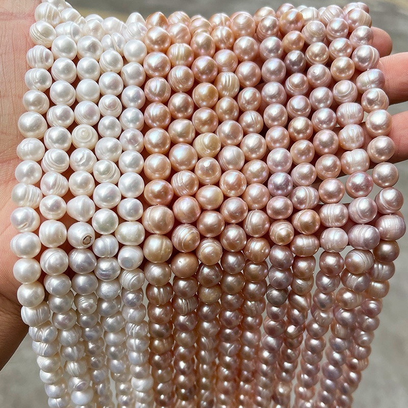 Natural freshwater pearl loose beads DIY Baroque round beads