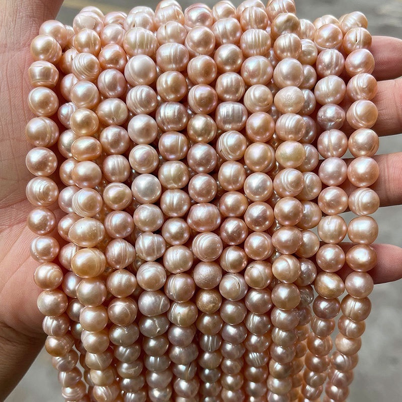Natural freshwater pearl loose beads DIY Baroque round beads