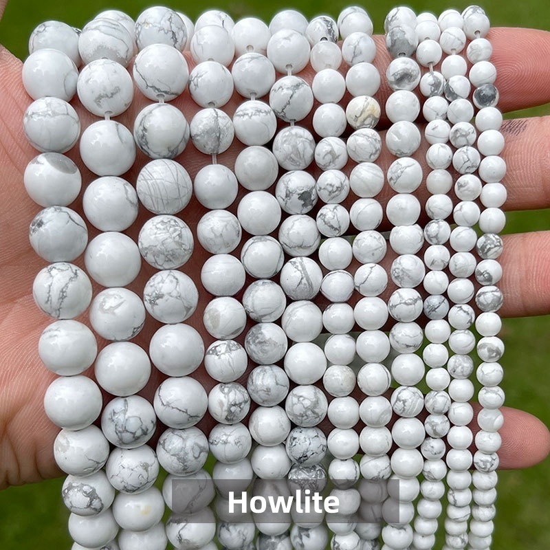 Natural howlite loose beads DIY jewelry accessories
