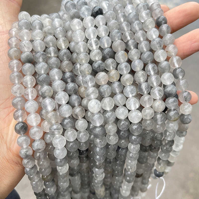 Natural cloud crystal round beads Devil crystal loose beads