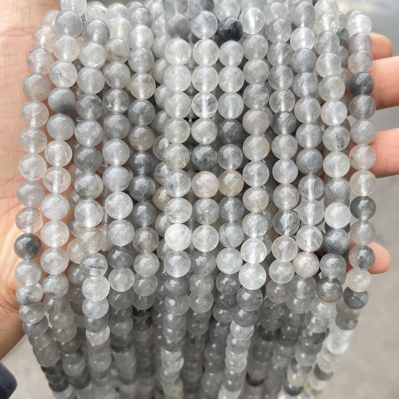 Natural cloud crystal round beads Devil crystal loose beads