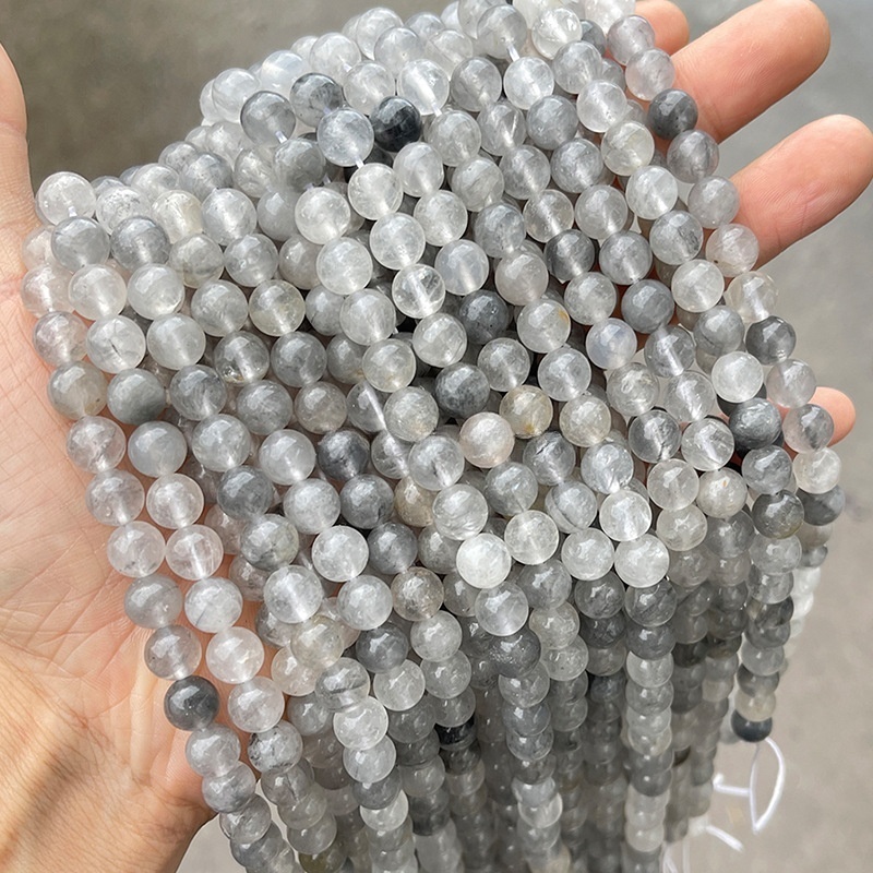 Natural cloud crystal round beads Devil crystal loose beads