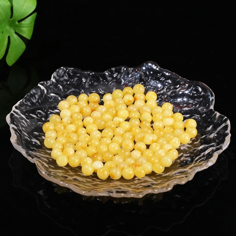Natural beeswax round beads single bead DIY jewelry accessories