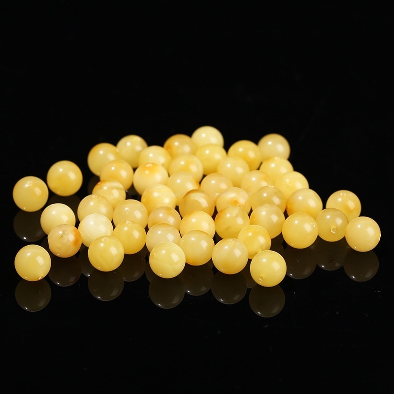Natural beeswax round beads single bead DIY jewelry accessories