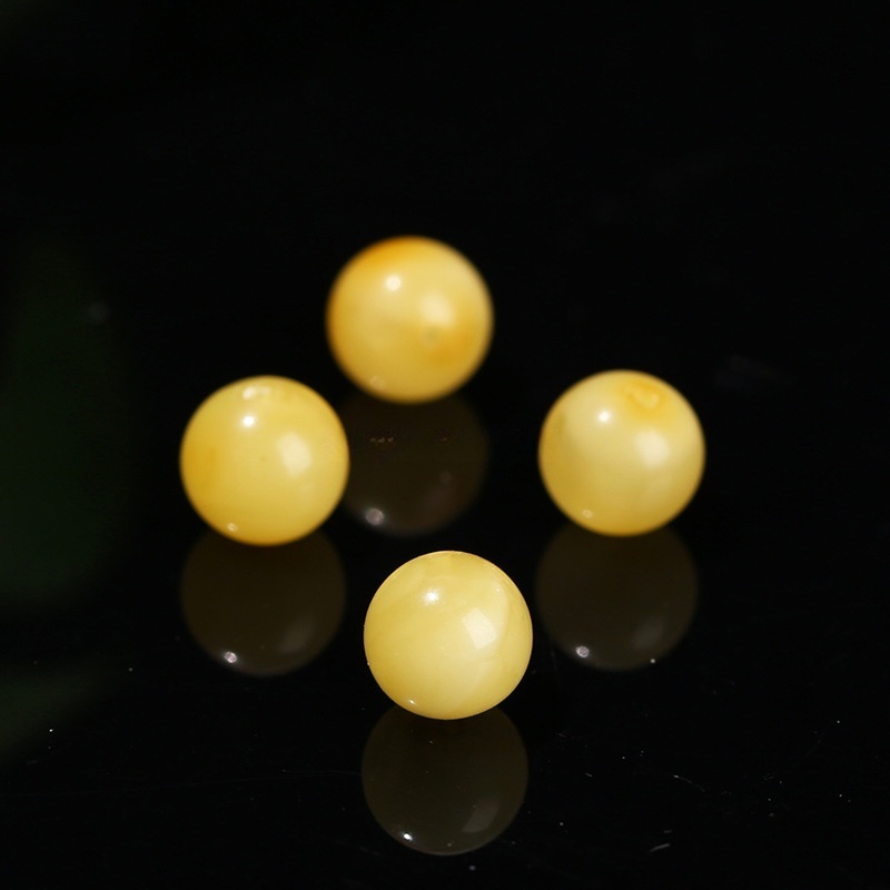 Natural beeswax round beads single bead DIY jewelry accessories