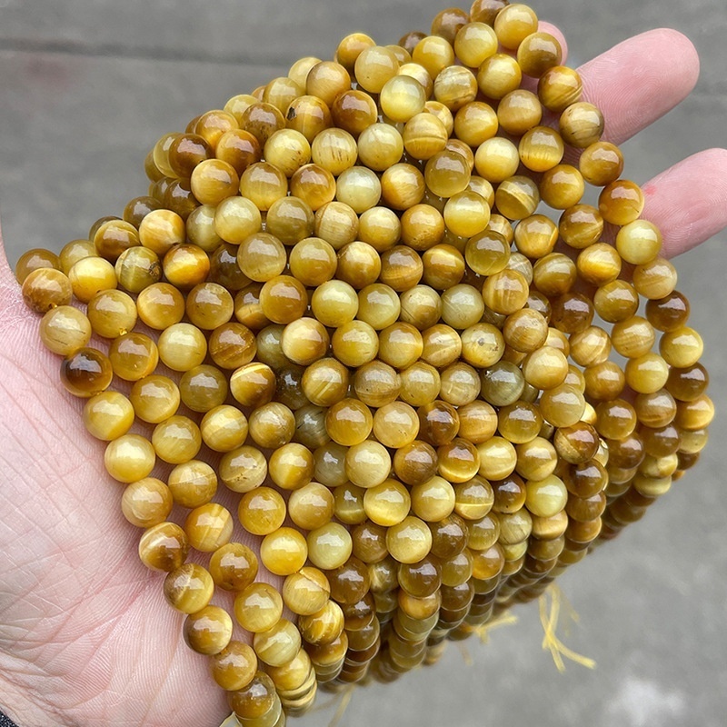 Optimized natural gold tiger eye stone loose beads semi-finished DIY jewelry accessories
