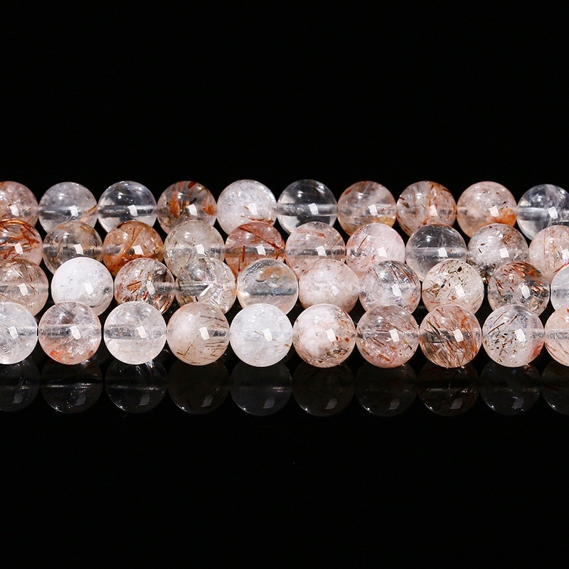 Natural black gold super seven crystal loose beads DIY jewelry accessories