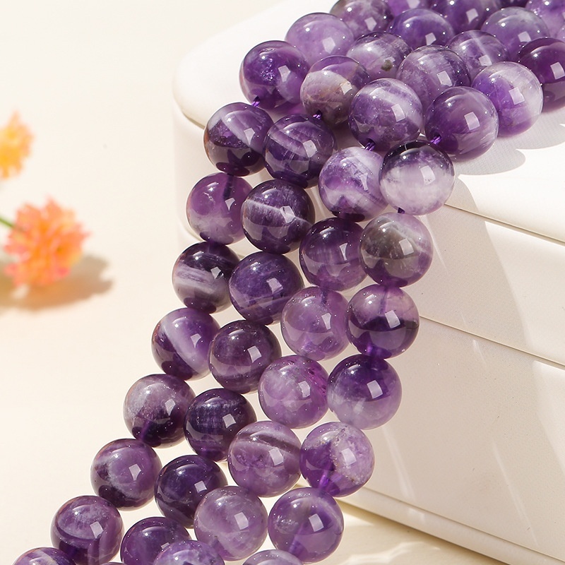 Natural dreamy amethyst round beads diy jewelry accessories