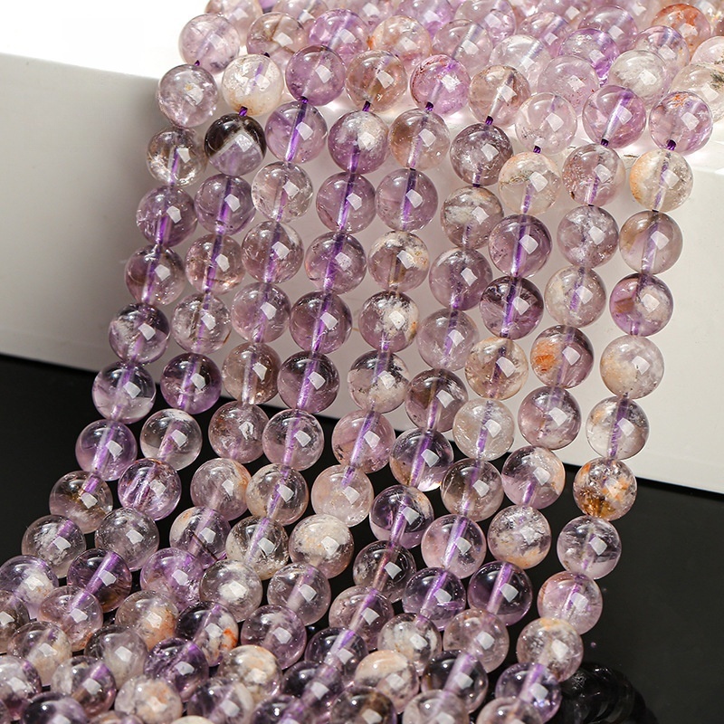 Natural Purple Asai Crystal loose beads burst ghost crystal diy jewelry accessories