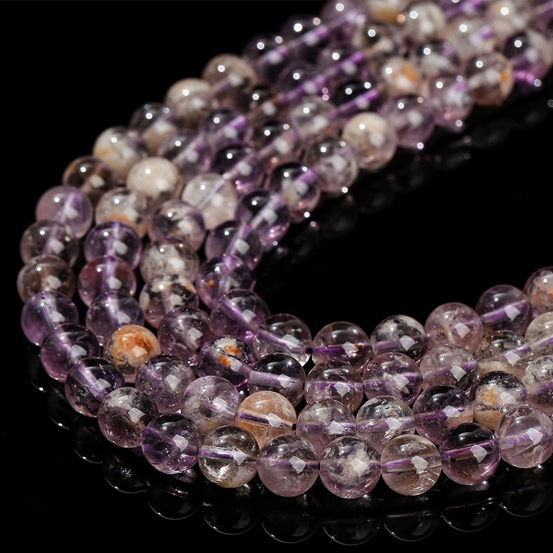 Natural Purple Asai Crystal loose beads burst ghost crystal diy jewelry accessories