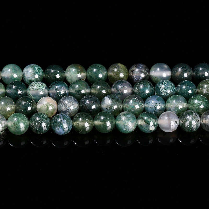 Natural moss agate loose beads jewelry accessories