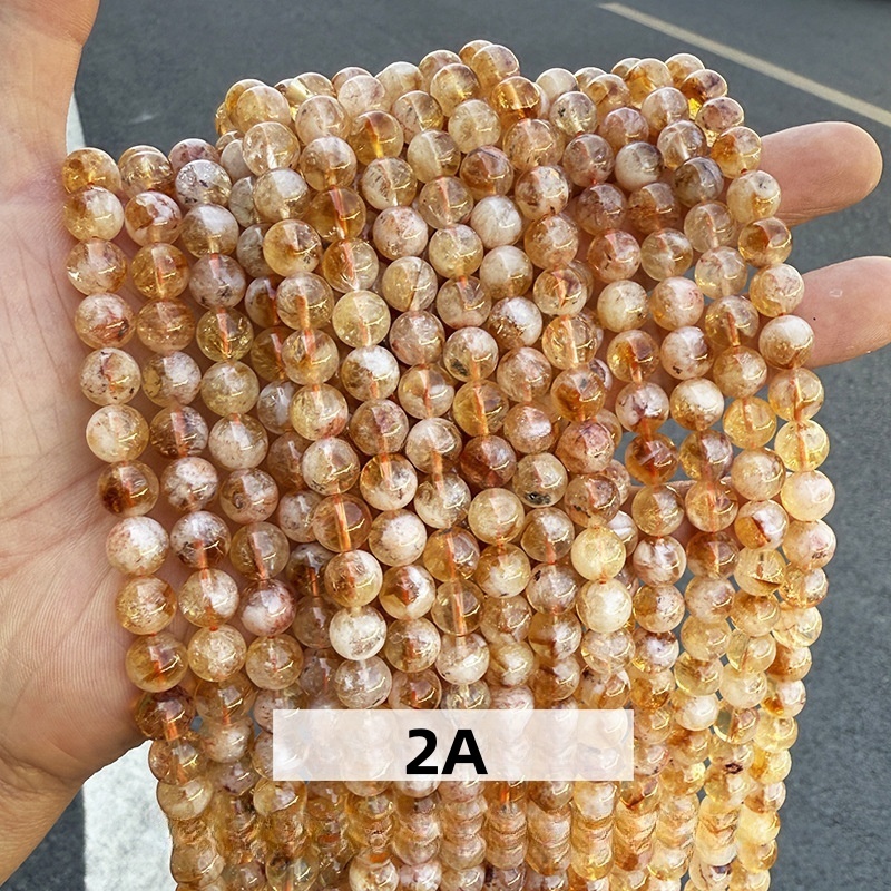 Natural yellow tower crystal beads loose beads diy jewelry accessories