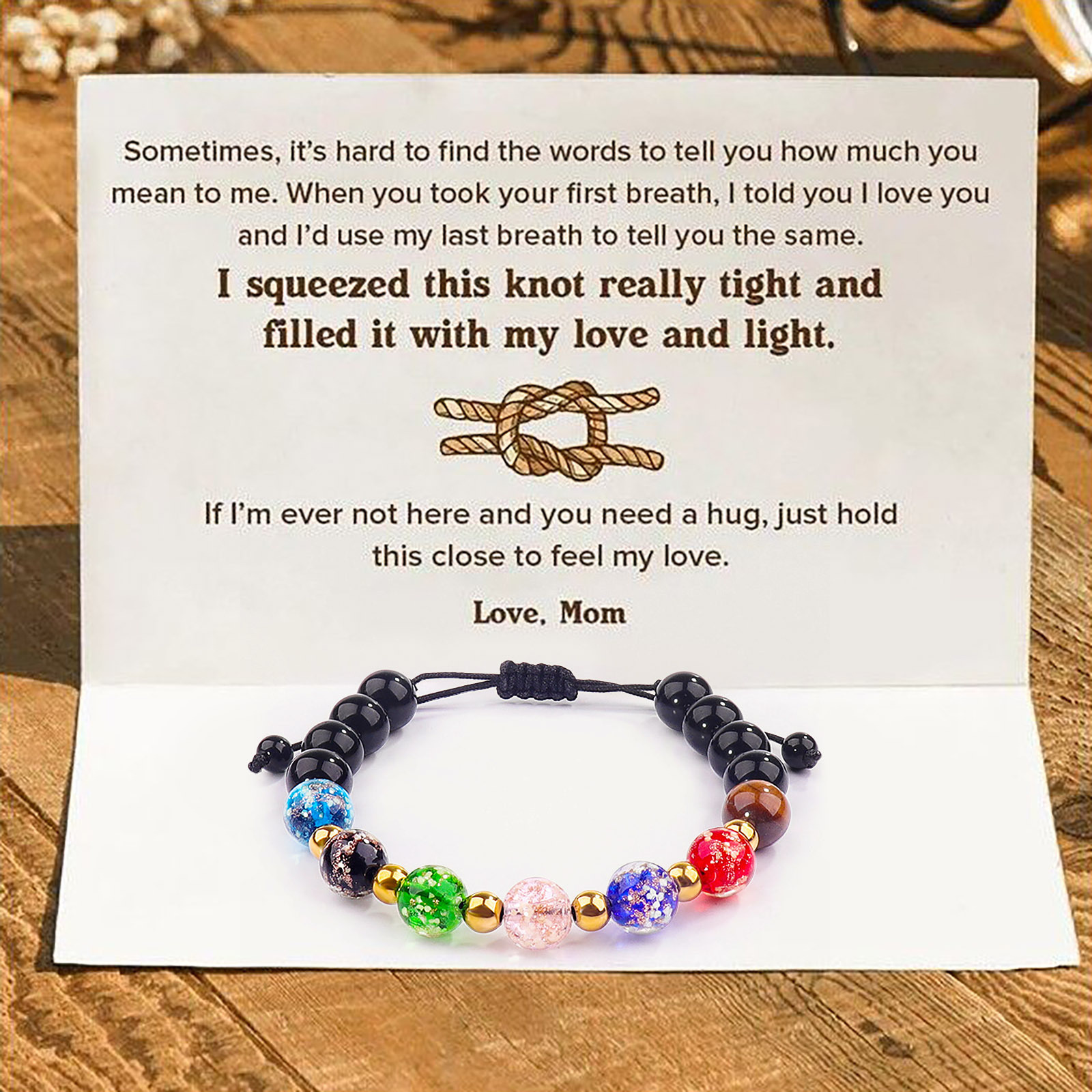 Fashion Luminous Bead Bracelet Gold Sands Glass Luminous Bead Frosted Black Braided Bracelet
