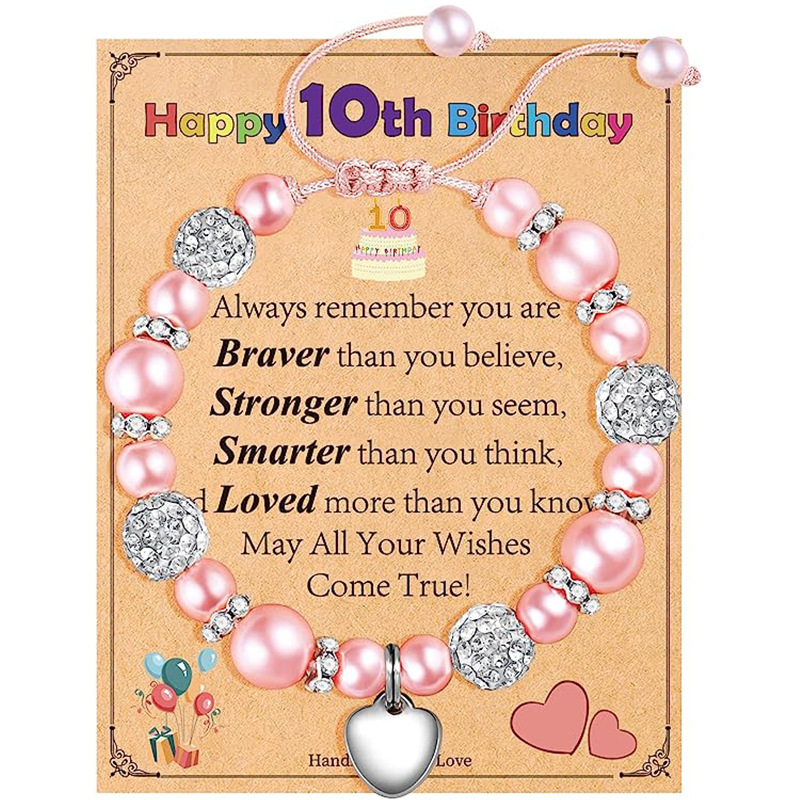 Girls birthday gift bracelet Happy Birthday diamond pearl bracelet