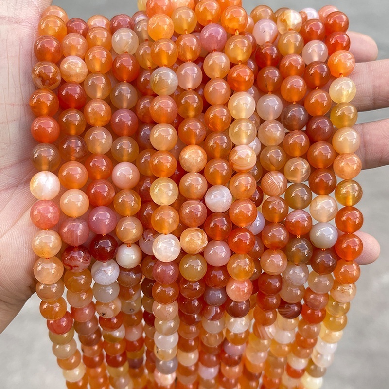 Natural red Persian Gulf agate loose beads suitable for DIY