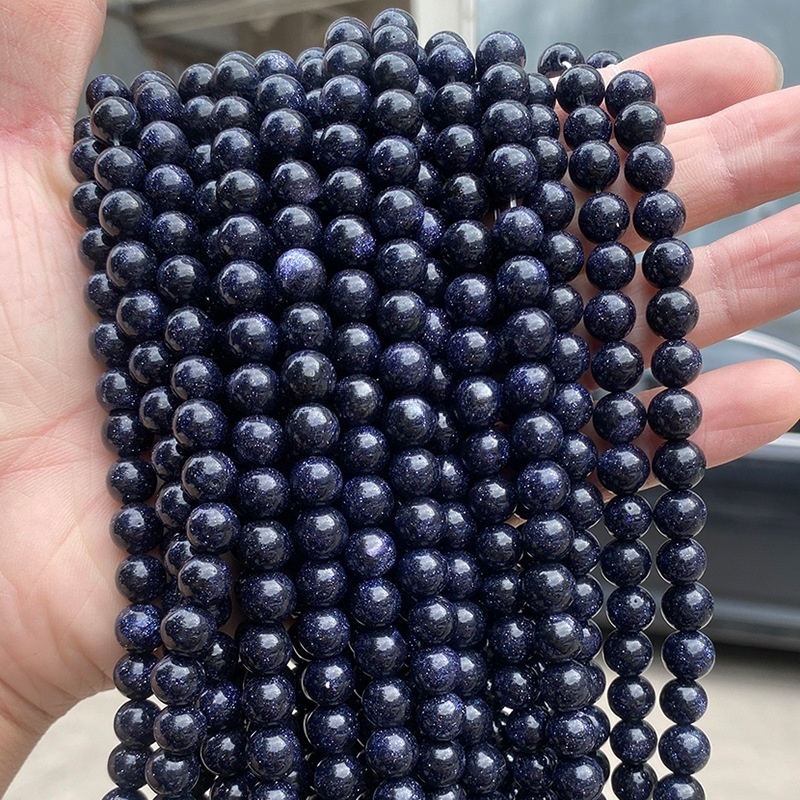Synthetic blue sandstone beads suitable for DIY