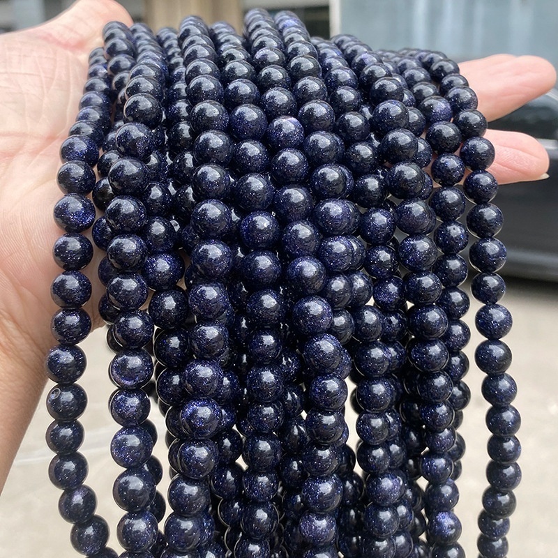 Synthetic blue sandstone beads suitable for DIY