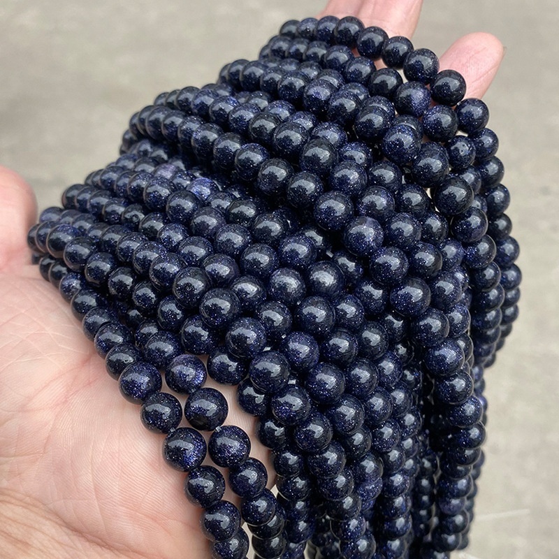 Synthetic blue sandstone beads suitable for DIY