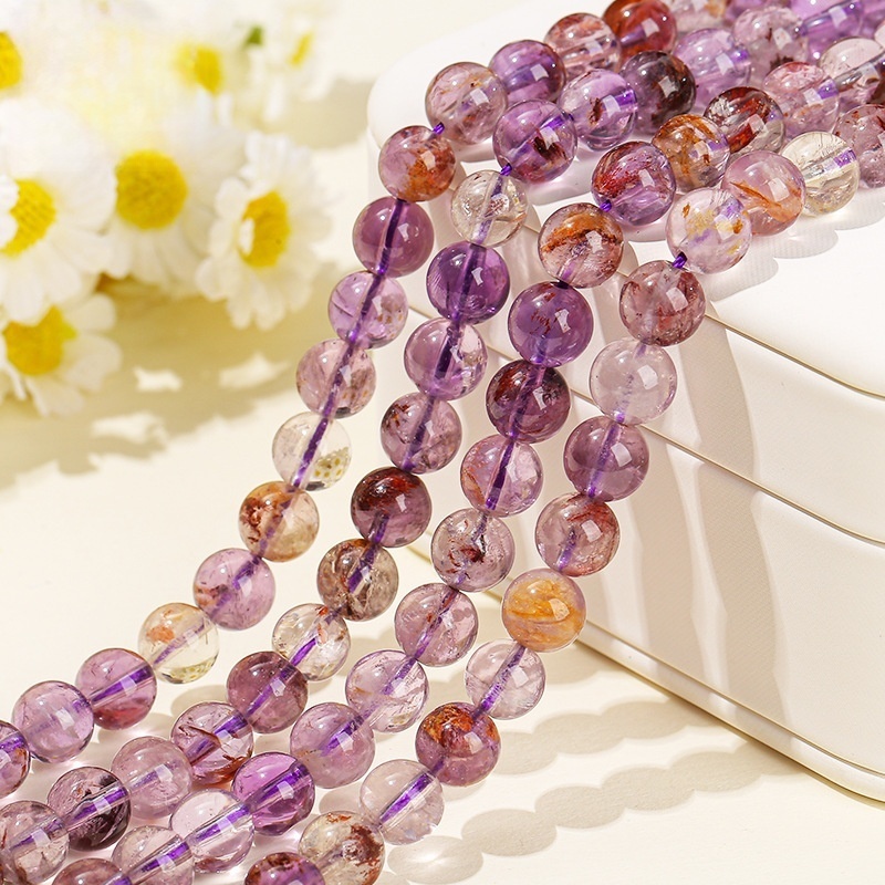 Natural purple ghost crystal loose beads suitable for DIY