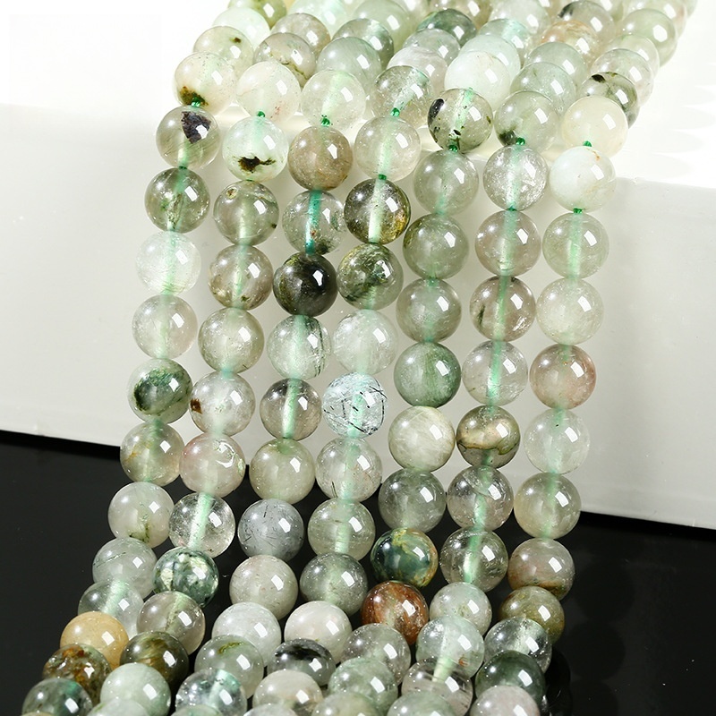 Natural green rabbit hair crystal beads suitable for DIY