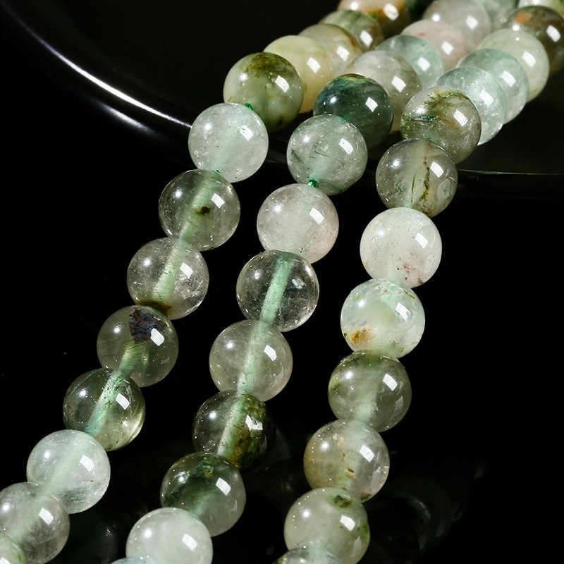 Natural green rabbit hair crystal beads suitable for DIY