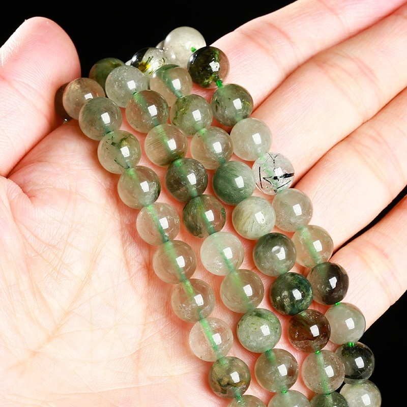 Natural green rabbit hair crystal beads suitable for DIY