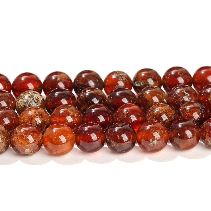 Natural orange garnet loose beads suitable for DIY