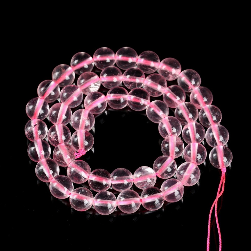 5A natural ice rose quartz round beads suitable for DIY jewelry accessories