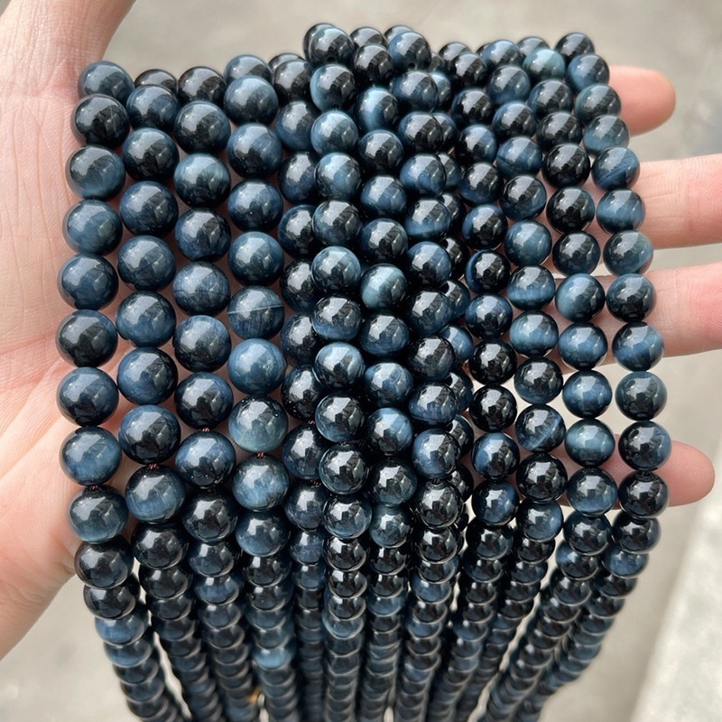 Natural blue tiger eye stone loose beads suitable for DIY