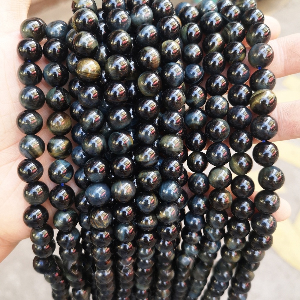 Natural blue tiger eye stone loose beads suitable for DIY