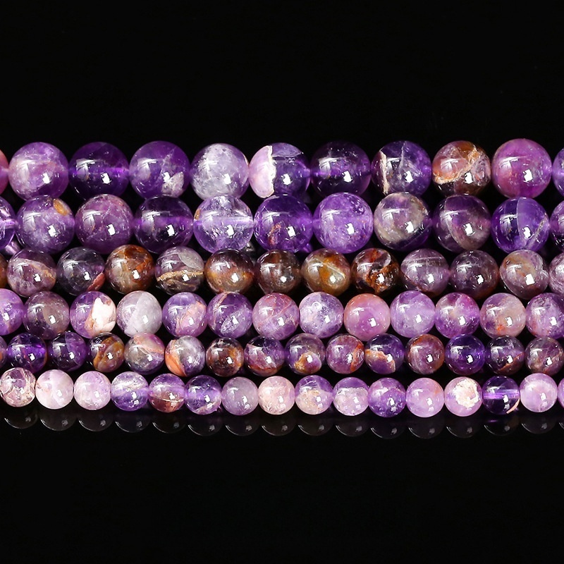 Flower amethyst loose beads amethyst round beads suitable for DIY