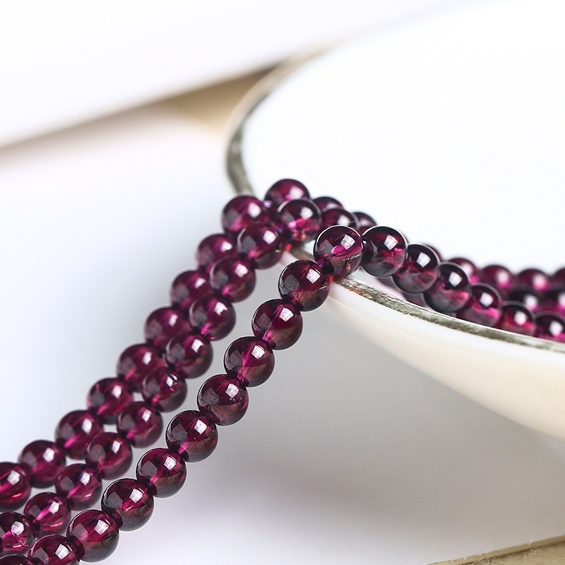 Natural purple garnet loose beads suitable for DIY