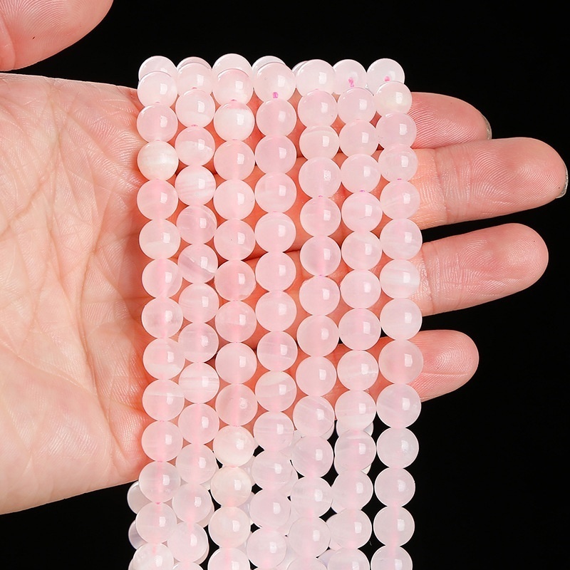 Natural pink calcite loose beads suitable for DIY