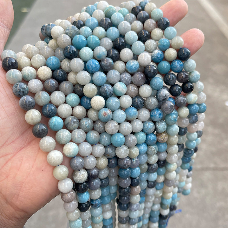 Natural stone aluminum hydroxyphosphate loose beads suitable for DIY