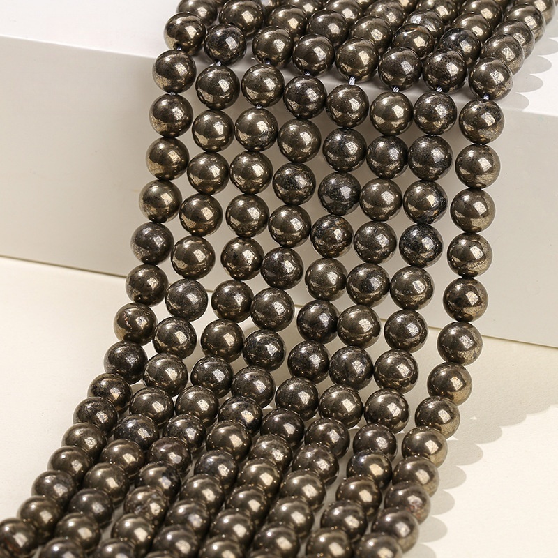 Natural pyrite loose beads Pyrite raw stone polishing