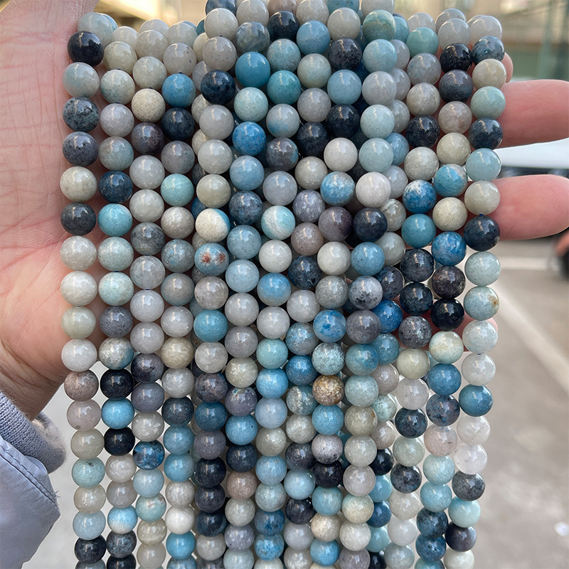Natural stone aluminum hydroxyphosphate loose beads suitable for DIY