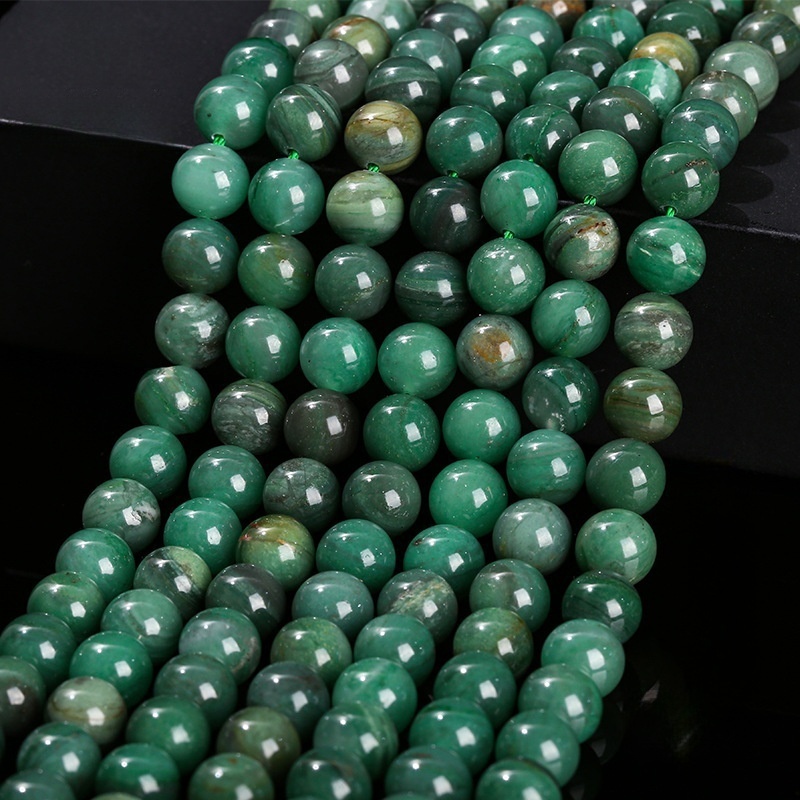 3A natural green mica loose beads suitable for DIY