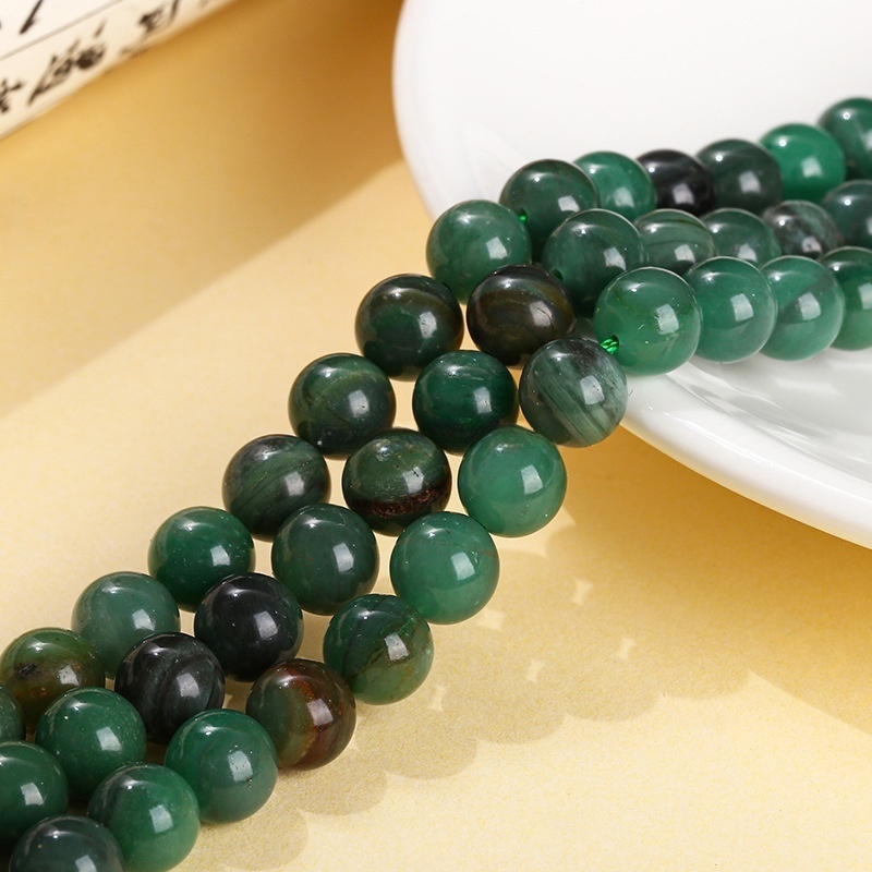 3A natural green mica loose beads suitable for DIY